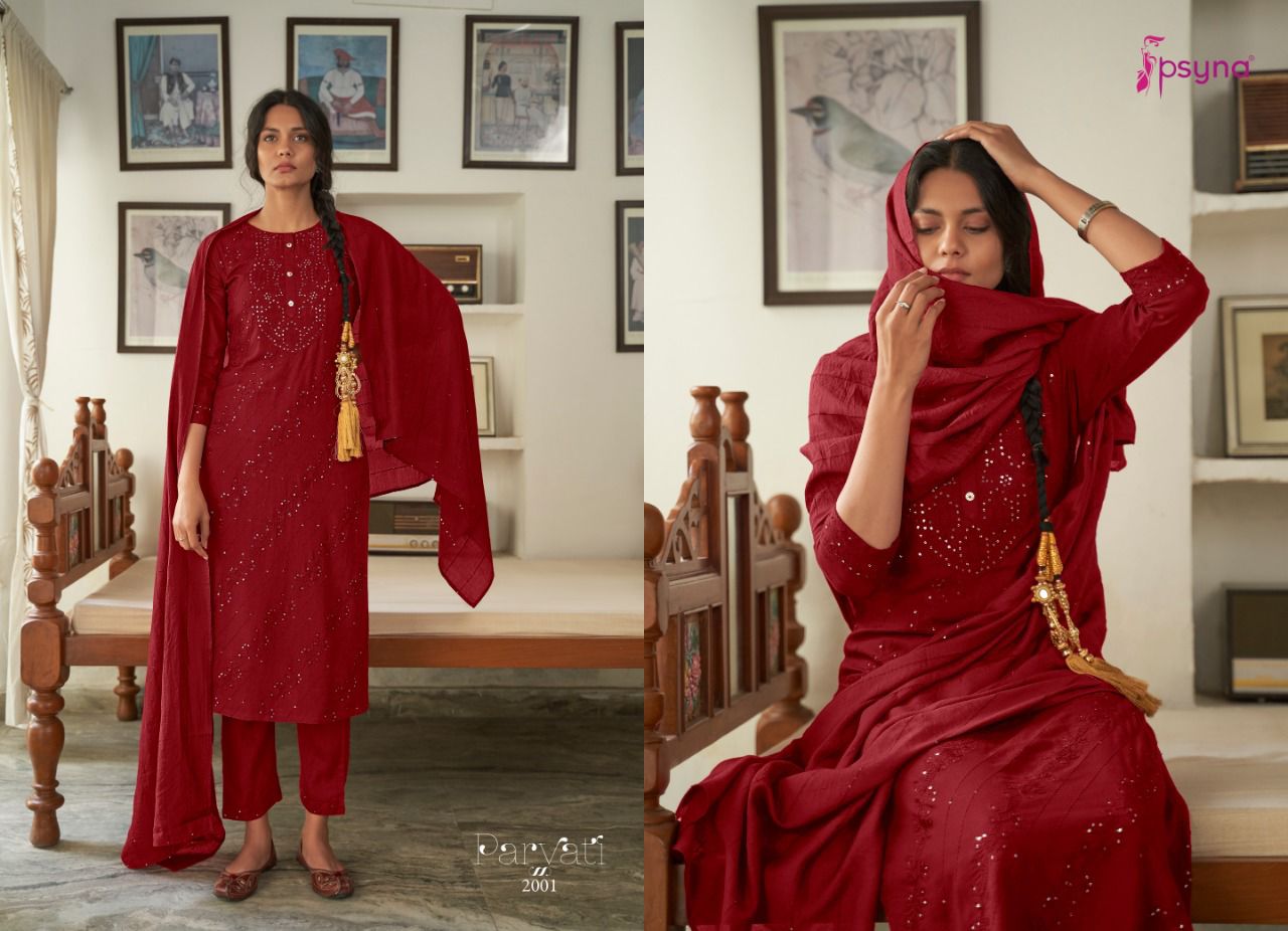 Psyna Parvati 2 Fancy Festive Wear Latest Kurti Pant With Dupatta Collection